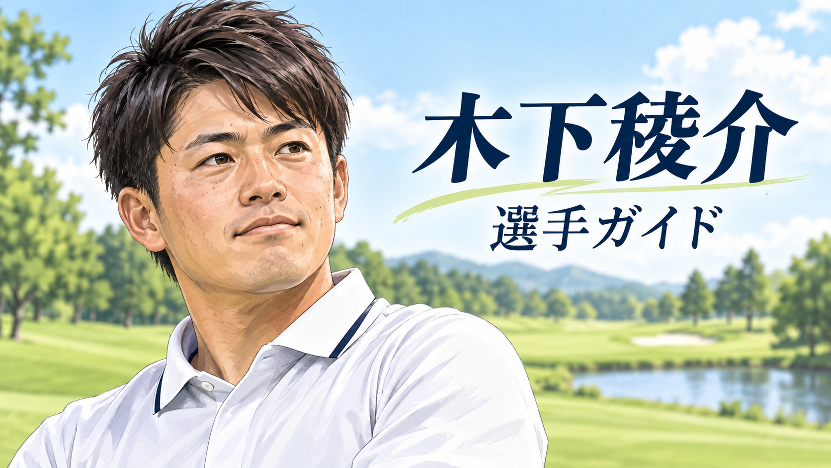 木下稜介の似顔絵イラスト