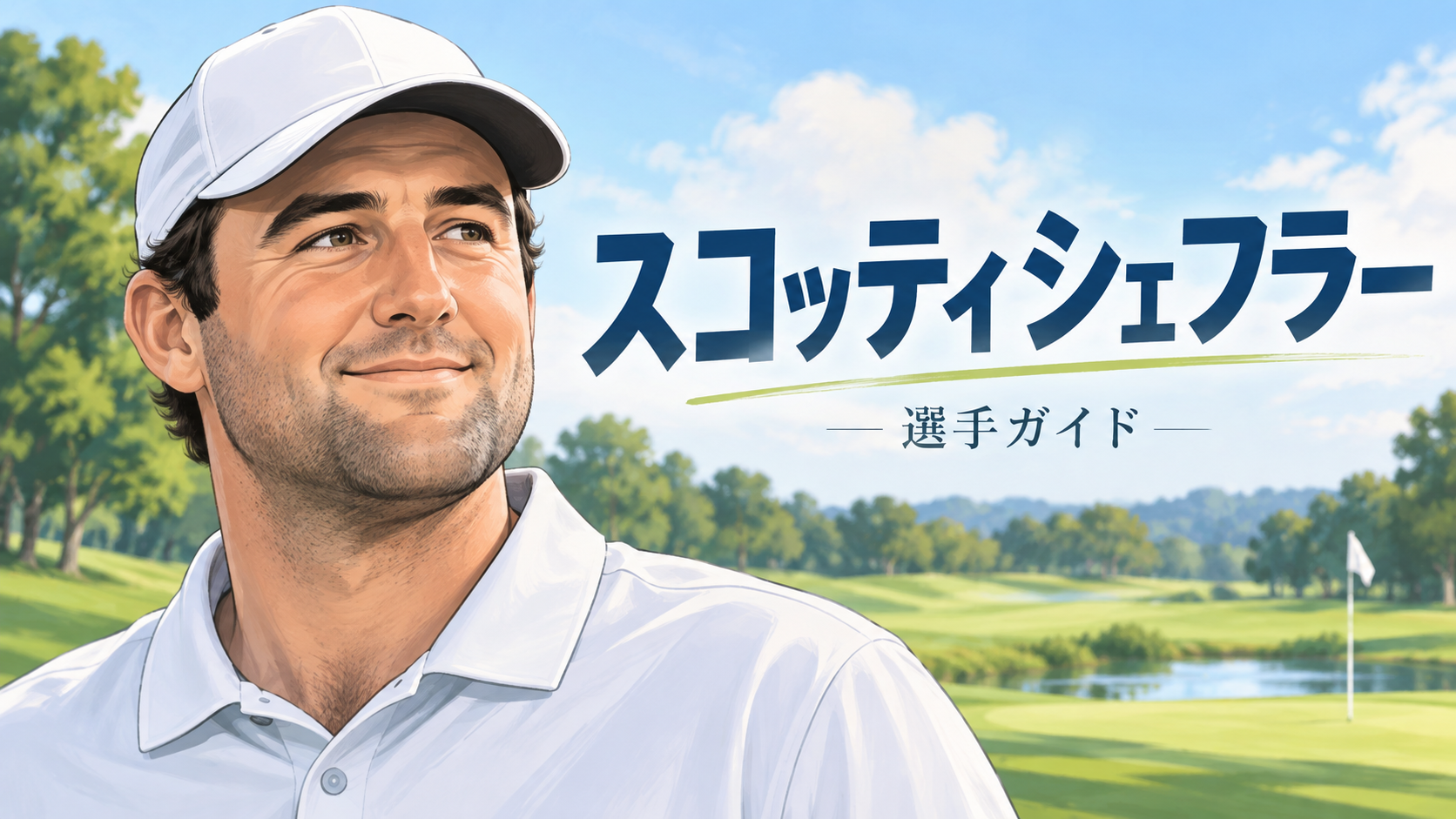 スコッティシェフラーの似顔絵イラスト