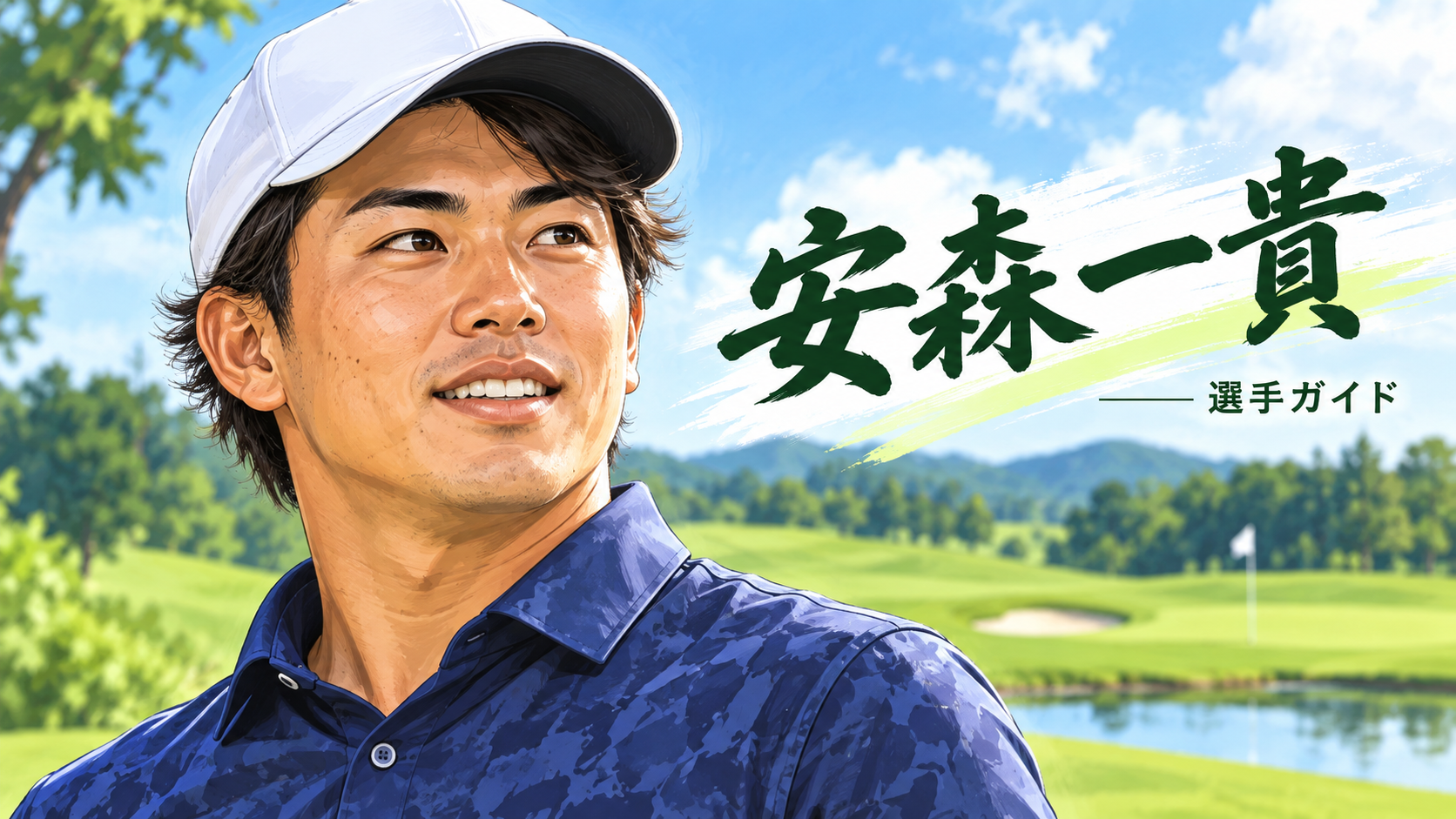 安森一貴の似顔絵イラスト